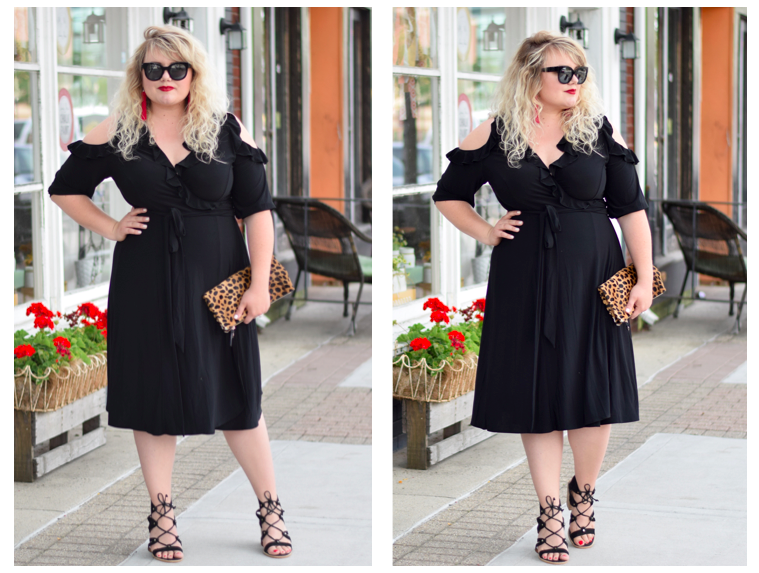Barcelona Wrap Dress Review with the plus size retailer Kiyonna. The Barcelona wrap dress comes in 4 different colors/patterns and is a true wrap style