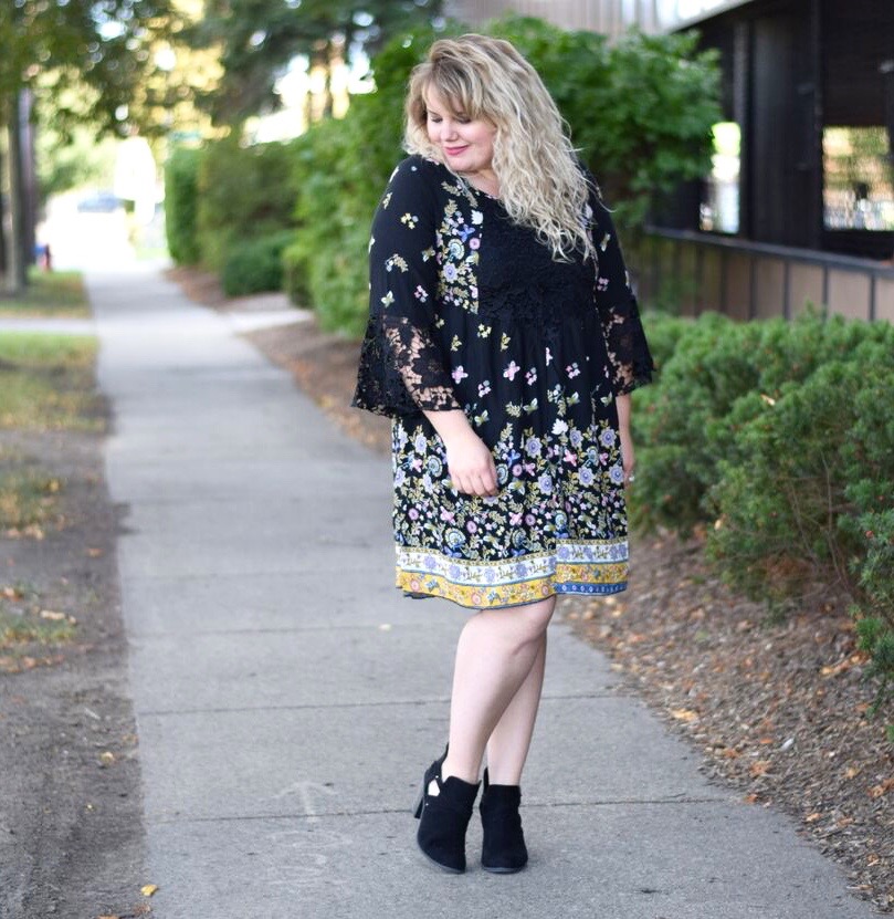 A review of the Lace Detail dress from Avenue Plus Size with tips and tricks on how I would style this dramatic lace sleeve dress for now and later.