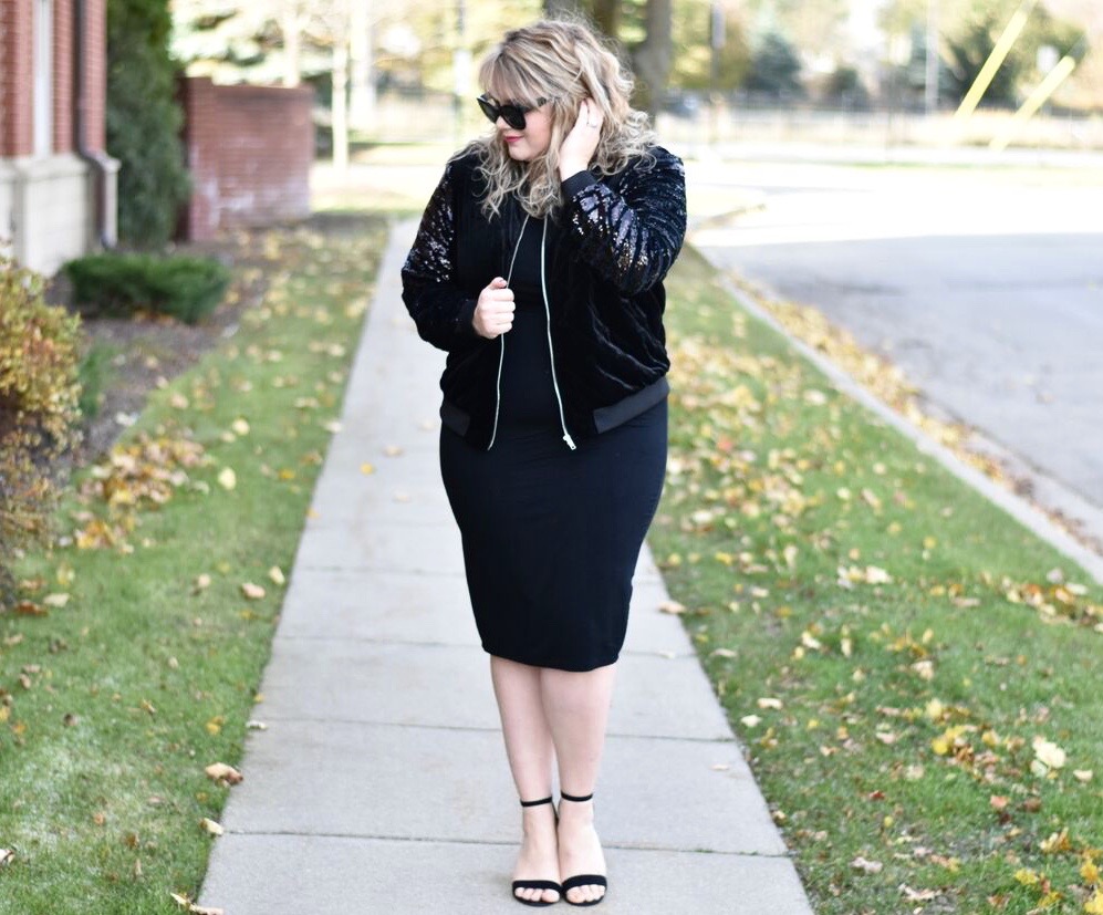 This week on the blog I am teaming up with Liz Louize to share how a statement piece can dress up pieces you already own! Sequin Jacket with Liz Louize. 