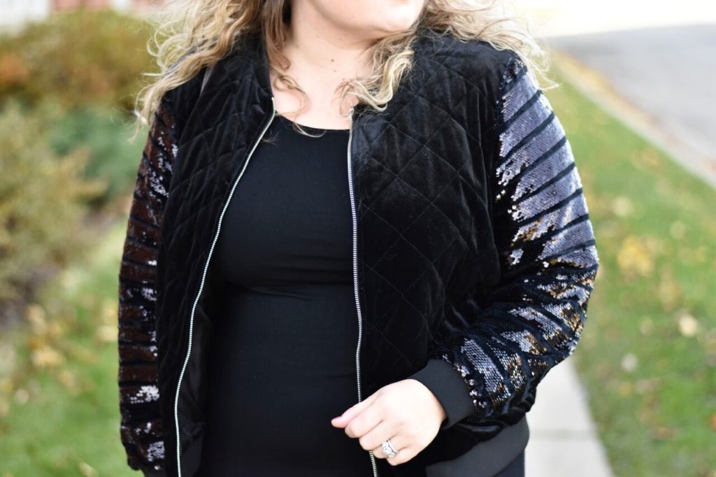 This week on the blog I am teaming up with Liz Louize to share how a statement piece can dress up pieces you already own! Sequin Jacket with Liz Louize. 