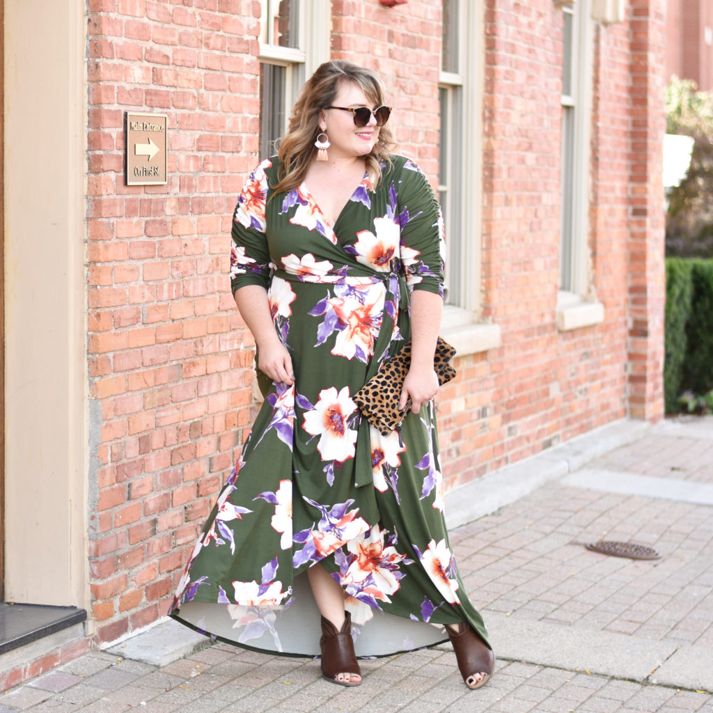 Kiyonna Meadow Maxi Dress. Sharing a review of the Kiyonna Meadow Maxi Dress, a plus size wrap dress made in the USA and available in four colors! 