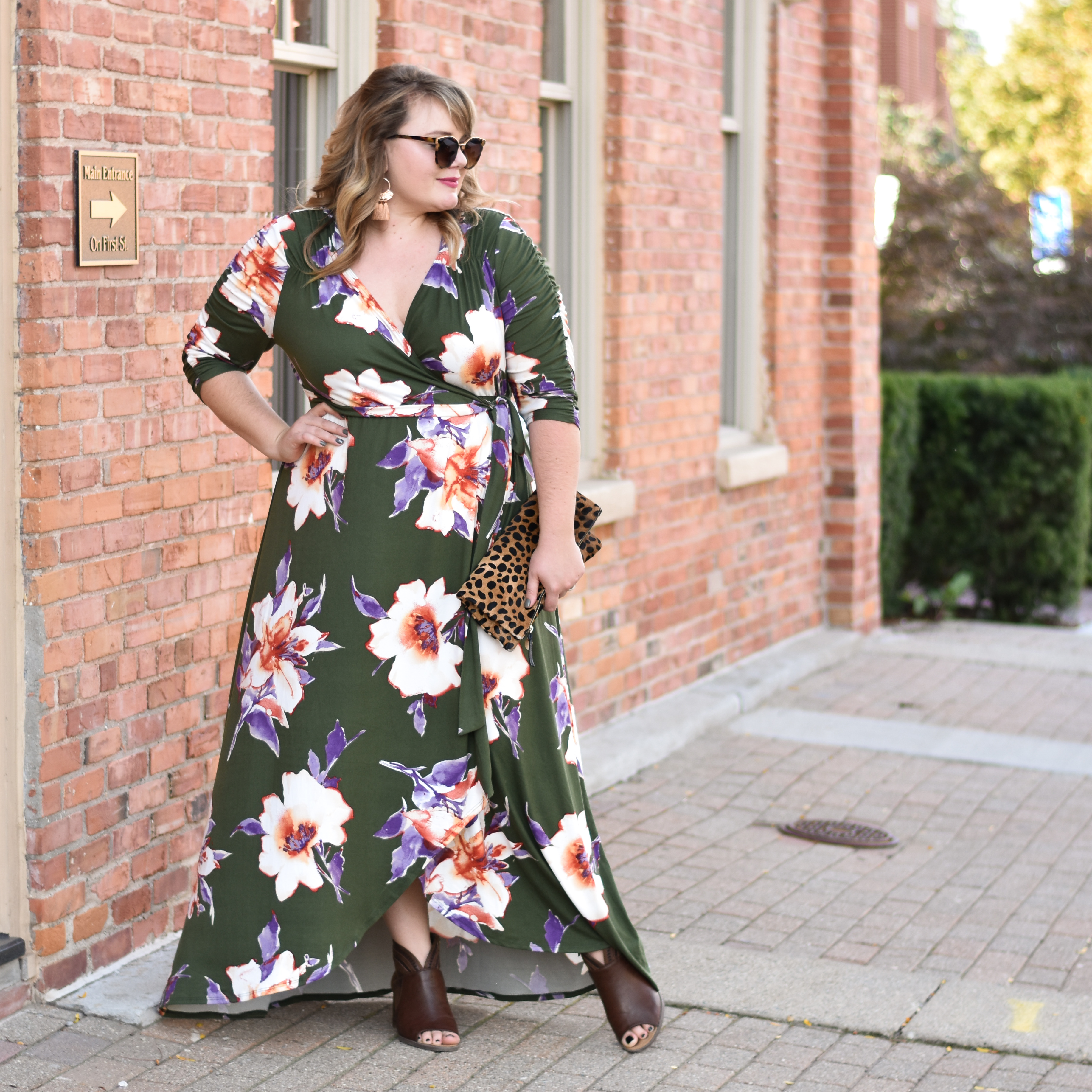 Kiyonna Meadow Maxi Dress. Sharing a review of the Kiyonna Meadow Maxi Dress, a plus size wrap dress made in the USA and available in four colors!