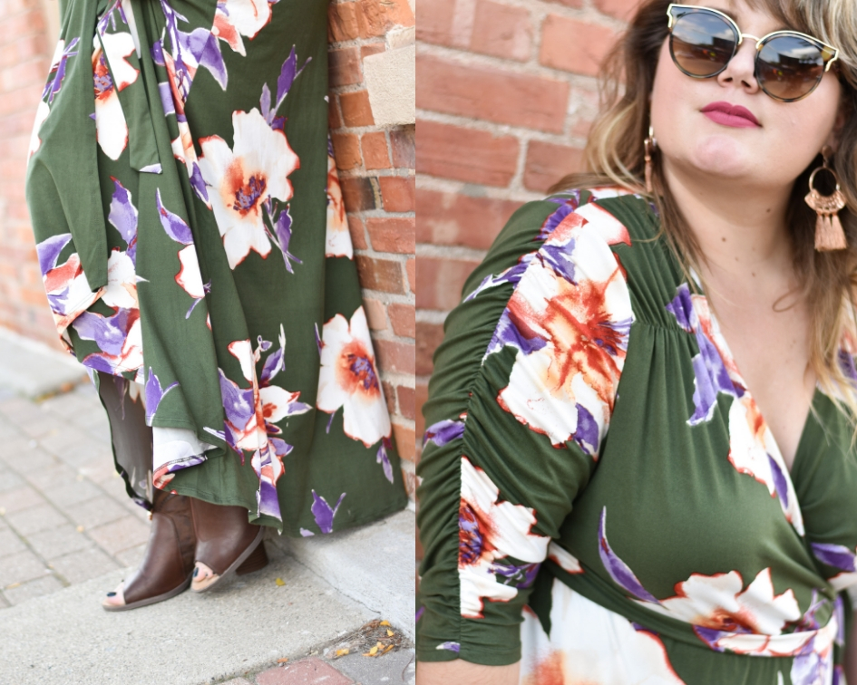 Kiyonna Meadow Maxi Dress. Sharing a review of the Kiyonna Meadow Maxi Dress, a plus size wrap dress made in the USA and available in four colors! 