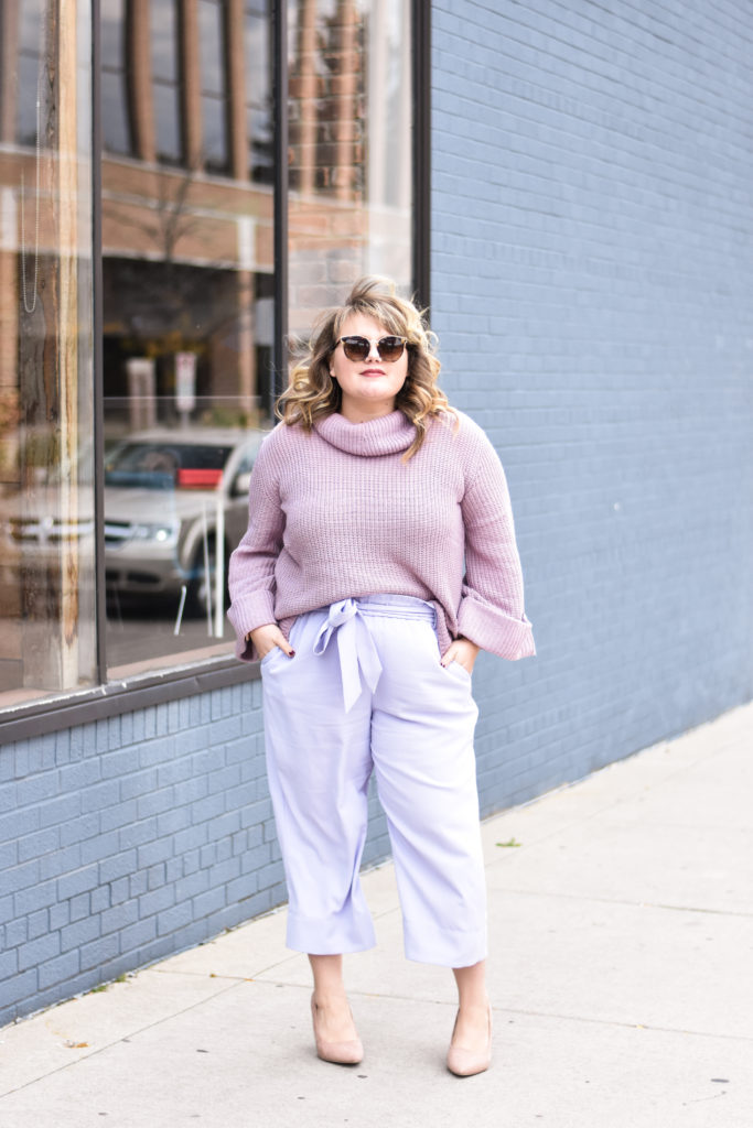 Monochrome : Lavender Edit. In this post I am sharing how I created a monochrome look with the latest color of the year! Linking up plus and straight sizes. 