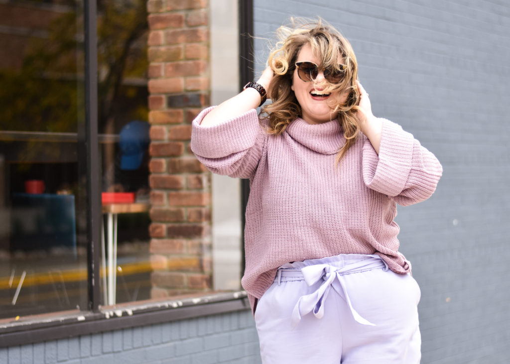 Monochrome : Lavender Edit. In this post I am sharing how I created a monochrome look with the latest color of the year! Linking up plus and straight sizes. 