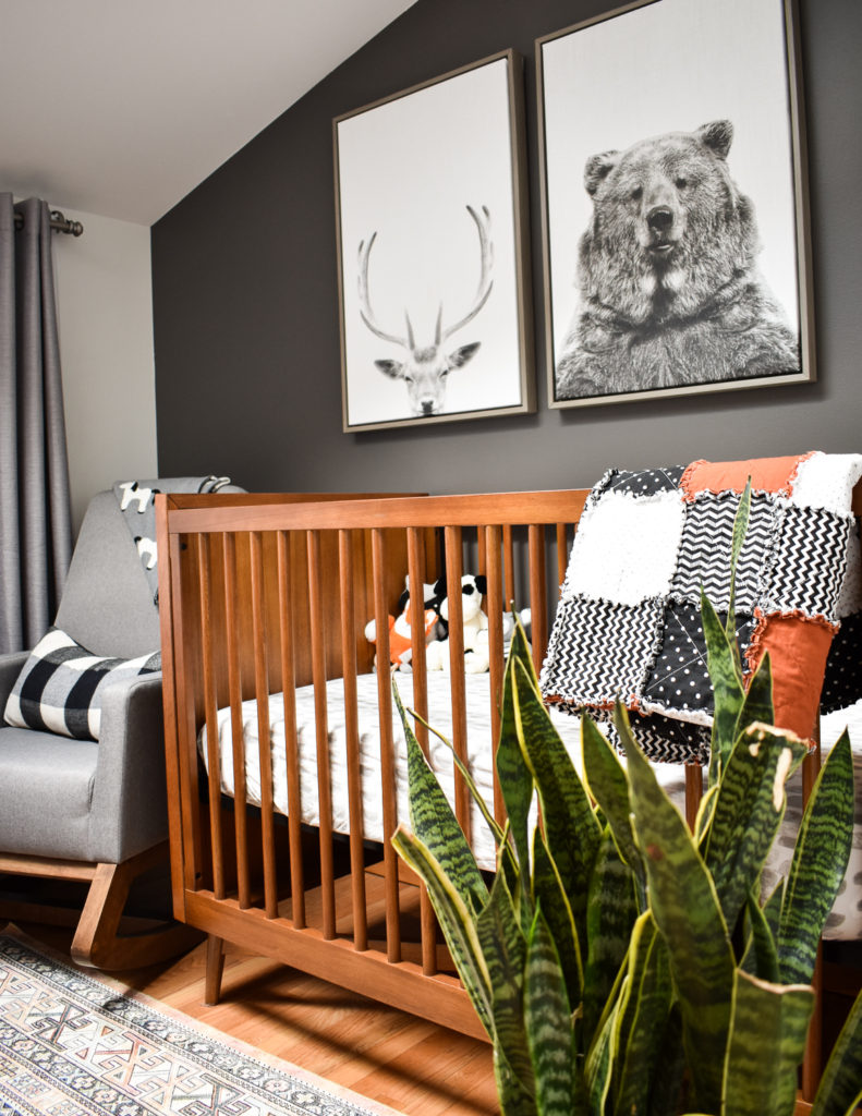 Nursery Tour : Styling a Small Modern Nursery. In this post I am sharing a peek into our small modern boy nursery inside our restored historic home. 