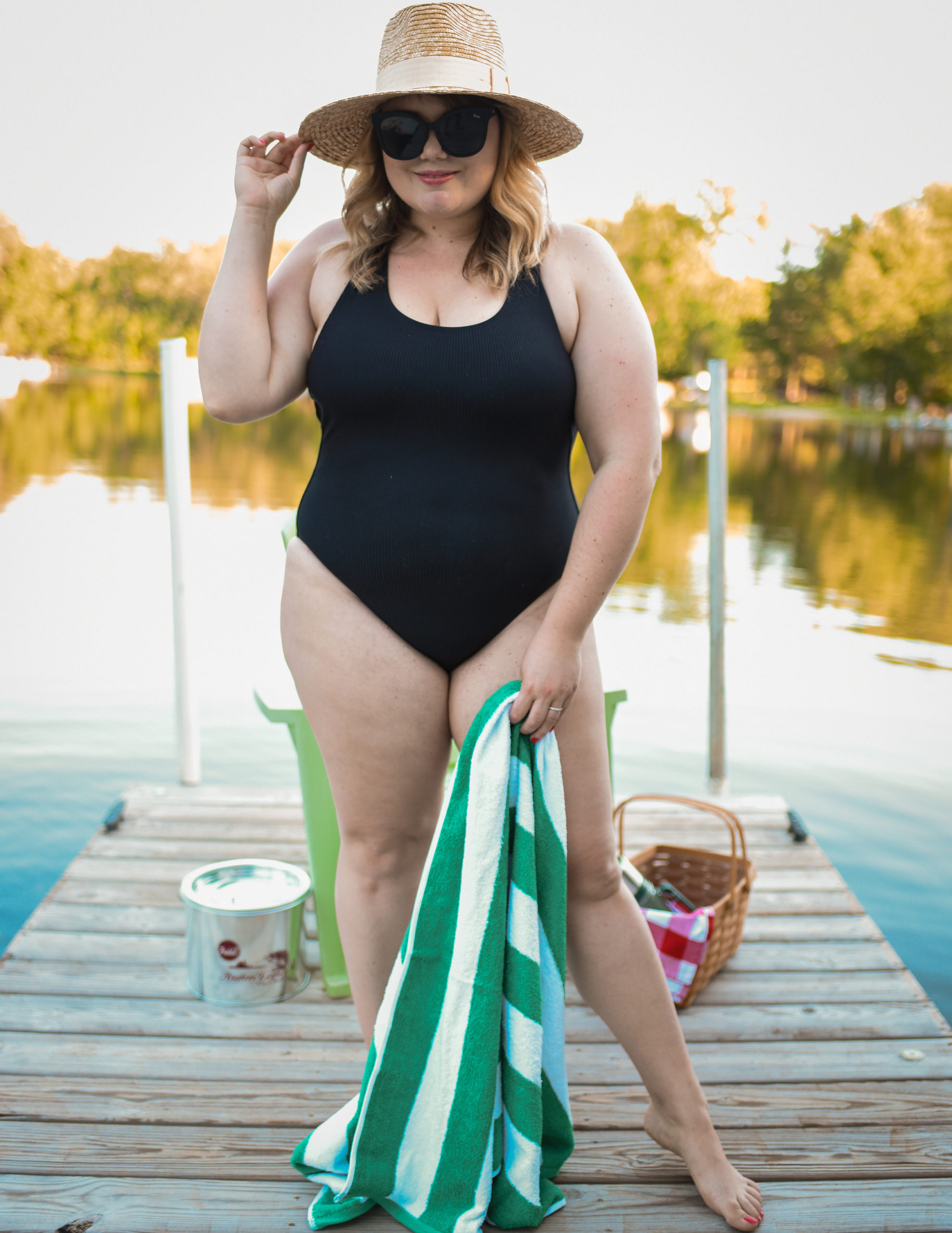 Lake Life With Andie Swim. Andie Swim is a size inclusive swim brand that creates quaility suits for every woman. I am featuring three one piece suits. 