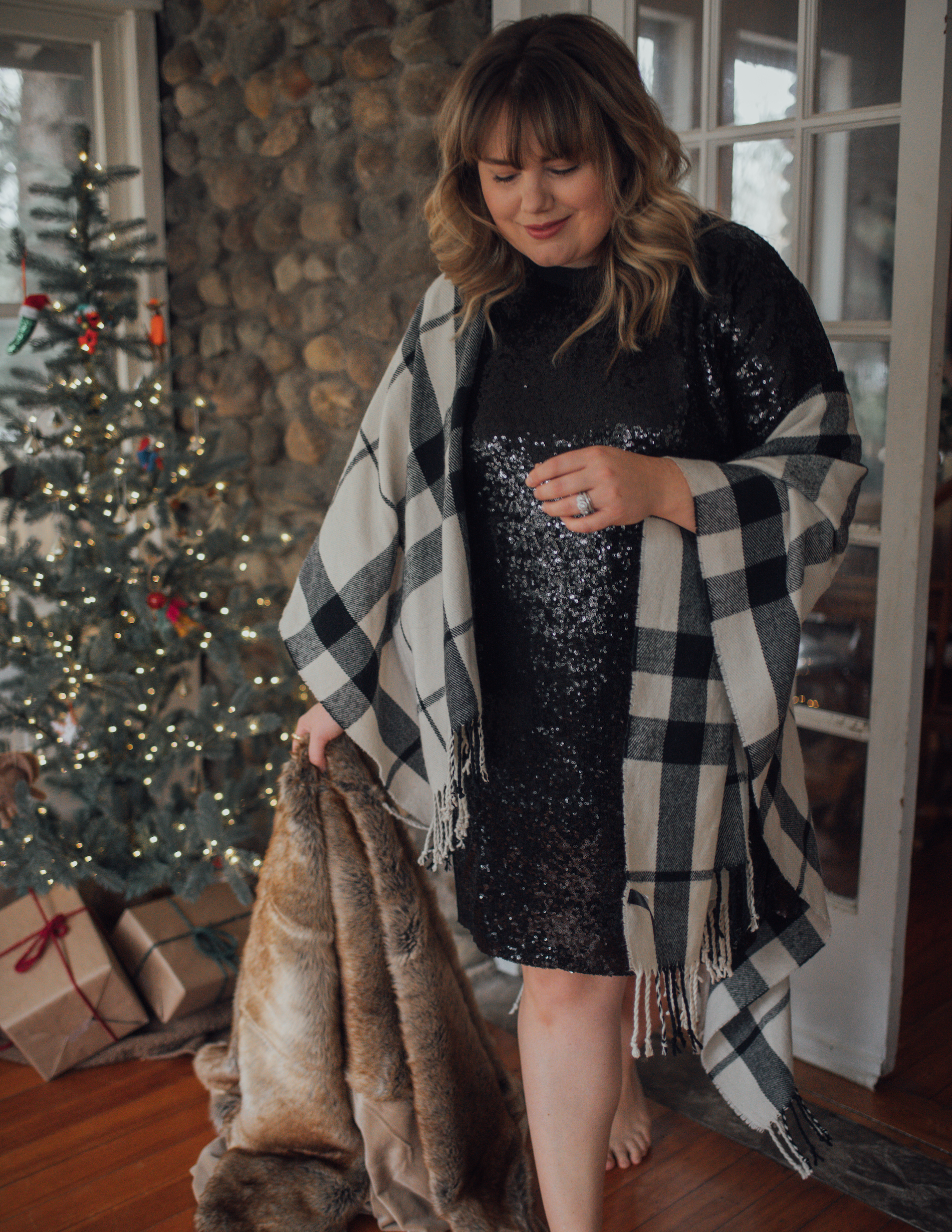Cozy Night In. Sharing an easy dressed up look to rock this NYE, we are staying home, I still want to be festive.