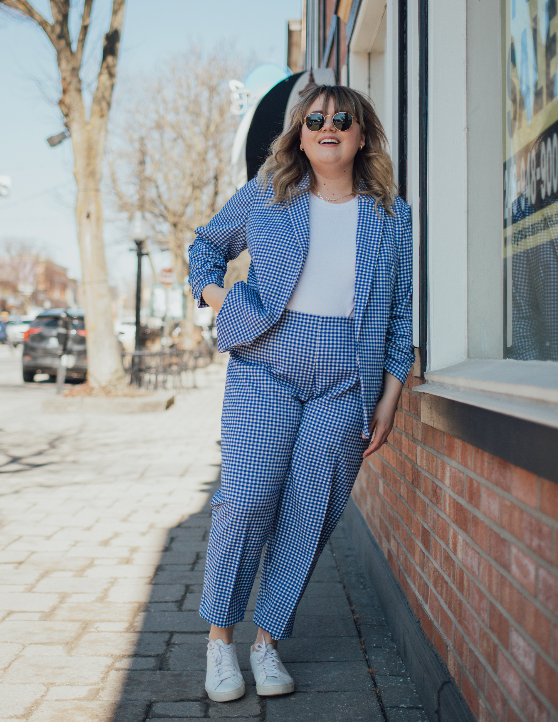 Gingham Suit For Spring. Sharing a fabulous spring ready look from Cato! Wear this chic suit out for everything from coffee to the office.  